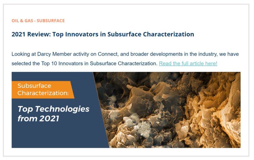 Darcy Partners vote Well-SENSE as one of the Top Ten Energy Innovators in Subsurface Characterisation